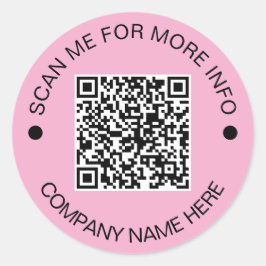 Aangepaste QR-code Ronde Roze Waterdichte Zaken Ronde Sticker