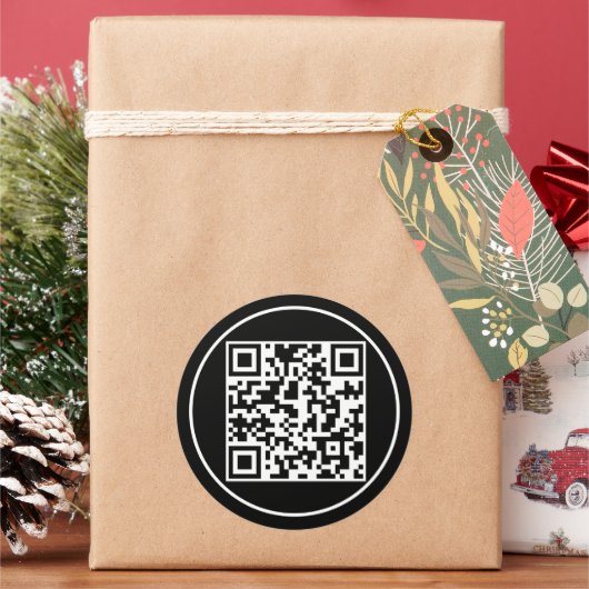 AANGEPASTE QR-CODE RONDE STICKER (Feestdagen)