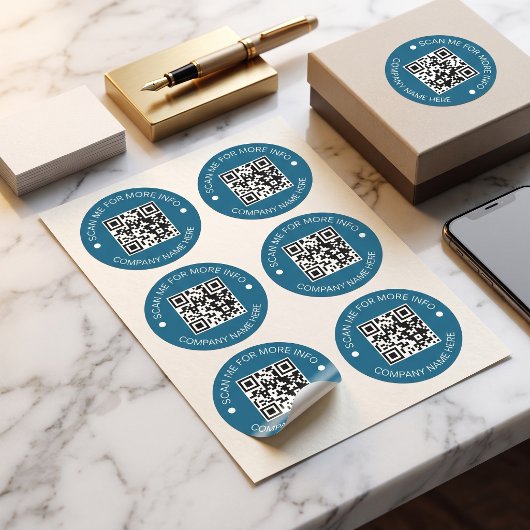 Aangepaste QR-code ronde vinyl waterdichte zakelij Sticker