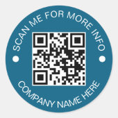 Aangepaste QR-code ronde vinyl waterdichte zakelij Sticker (Voorkant)