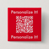 Aangepaste QR-code rood Vierkante Button 5,1 Cm (Voorkant)