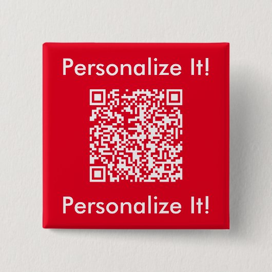 Aangepaste QR-code rood Vierkante Button 5,1 Cm (Voorkant)