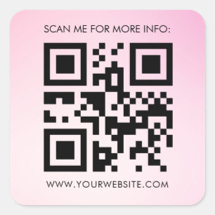 Aangepaste QR Code Roze Gradiënt Bedrijfsbevorderi Vierkante Sticker