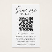 Aangepaste QR-code RSVP-kaart voor bruiloft met fo Visitekaartje (Voorkant)