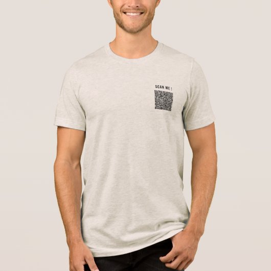 Aangepaste QR Code Scan en Aangepaste Tekst Uw Gra Tri-Blend Shirt (Voorkant)