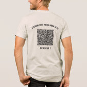 Aangepaste QR Code Scan en Aangepaste Tekst Uw Gra Tri-Blend Shirt (Achterkant)