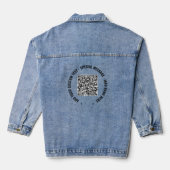 Aangepaste QR Code Scan Info en tekst Denim Jacket (Achterkant)