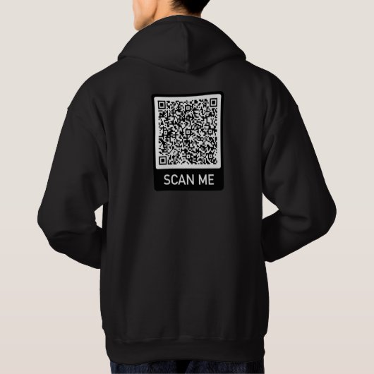 Aangepaste QR Code Scan Info Gepersonaliseerde Hoo Hoodie (Achterkant)