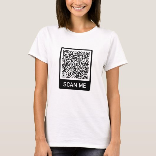 Aangepaste QR code scan info je grappige T-shirt (Voorkant)
