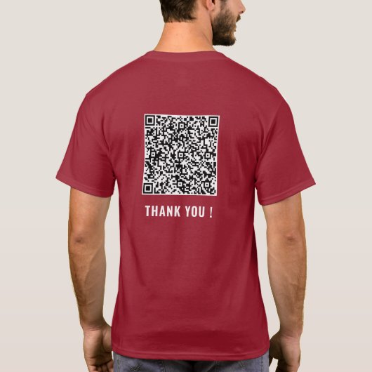 Aangepaste QR Code Scan Info T-shirt gepersonalise (Achterkant)