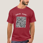 Aangepaste QR Code Scan Info T-shirt gepersonalise (Voorkant)
