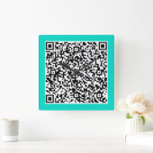 Aangepaste QR Code Scan Info Wandklok Kies Kleuren Vierkante Klok (Huis)