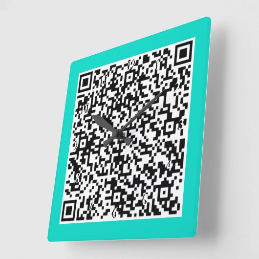 Aangepaste QR Code Scan Info Wandklok Kies Kleuren Vierkante Klok (Hoek)