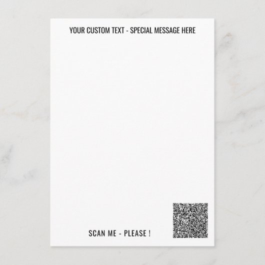 Aangepaste QR-code scan infoteks en kleuren menu (Voorkant)