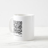 Aangepaste QR-code Scan me Website URL Sjabloon Wi Koffiemok (Voorkant links)