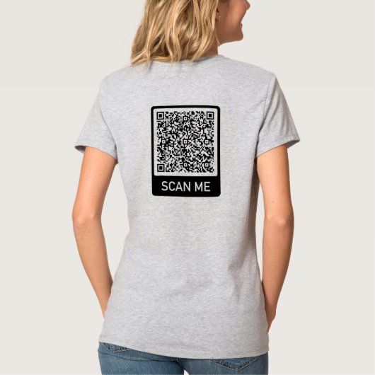 Aangepaste QR-code Scaninfo Aangepaste T-shirt (Achterkant)