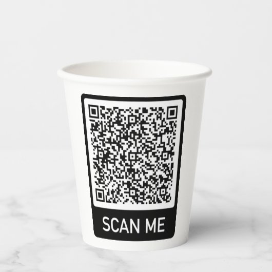 Aangepaste QR-code scaninfo gepersonaliseerde papi Papieren Bekers (Voorkant)