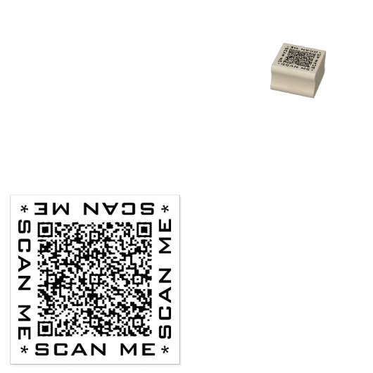 Aangepaste QR-code scaninfo gepersonaliseerde rubb Rubberstempel (Gestempeld)