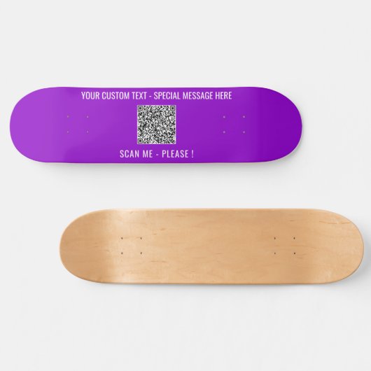 Aangepaste QR-code Scaninfo Tekst en kleurenskateb Skateboard (Horizontaal)