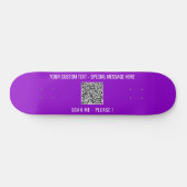 Aangepaste QR-code Scaninfo Tekst en kleurenskateb Skateboard (Horizontaal)