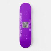 Aangepaste QR-code Scaninfo Tekst en kleurenskateb Skateboard (Voorkant)