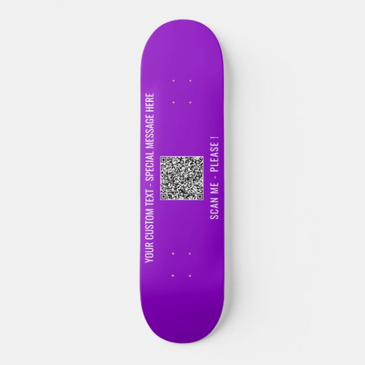 Aangepaste QR-code Scaninfo Tekst en kleurenskateb Skateboard (Voorkant)
