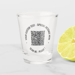 Aangepaste QR Code Scaninformatie Tekst Kleuren Sh Shot Glas