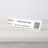 Aangepaste QR-code Scannaam en Logo bedrijf Bureau Naambordje (Voorkant)