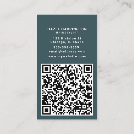 Aangepaste QR Code Scannable Trees Waterverf Verti Visitekaartje (Achterkant)