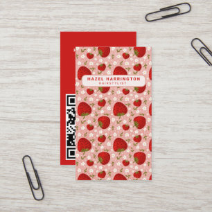 Aangepaste QR-code Scannbare Schattigee aardbei Ve Visitekaartje