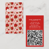 Aangepaste QR-code Scannbare Schattigee aardbei Ve Visitekaartje (Voorkant / Achterkant)