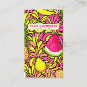 Aangepaste QR-code Scannbare Tropische Kleurrijke  Visitekaartje (Voorkant)