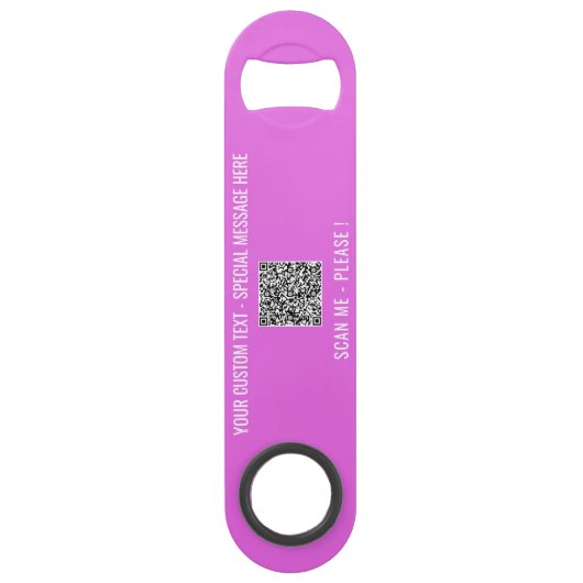 Aangepaste QR Code Scannen Info Tekst Kleurenbalk Speed Flessenopener (Voorkant)
