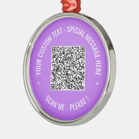 Aangepaste QR Code scannen Info Tekstkleuren Aange Metalen Ornament (Links)