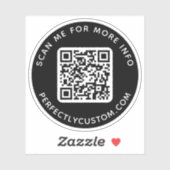 Aangepaste QR-code Scannen me voor meer info zwart Sticker (Vel)