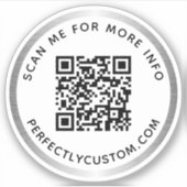 Aangepaste QR-code Scannen me zilvergrijze rand Sticker (Voorkant)