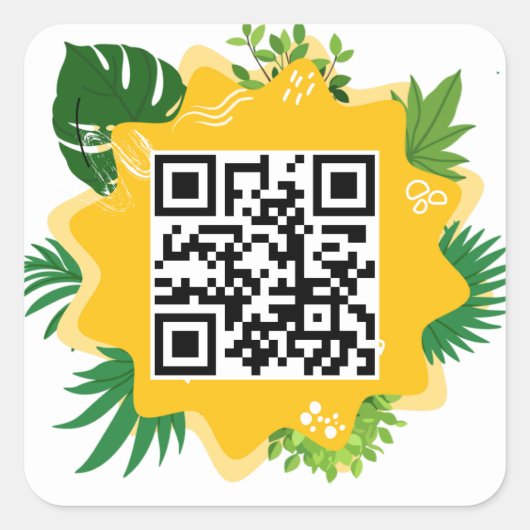 Aangepaste QR-code Sjabloon Square Sticker (Voorkant)