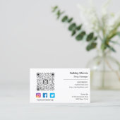 Aangepaste QR-code sociaal online winkelen wit Visitekaartje (Staand voorkant)