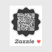 Aangepaste QR-code Speelse golvende rand uitgesned Sticker (Vel)