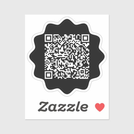 Aangepaste QR-code Speelse golvende rand uitgesned Sticker (Vel)