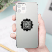 Aangepaste QR-code Speelse golvende rand uitgesned Sticker (Telefoon)