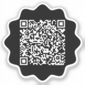 Aangepaste QR-code Speelse golvende rand uitgesned Sticker (Voorkant)