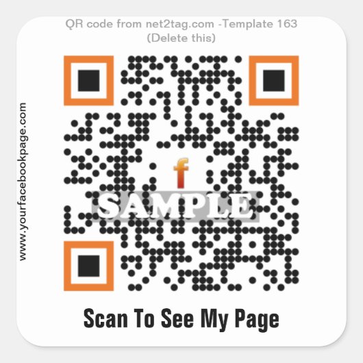 Aangepaste QR-code sticker (QR-code sjabloon #163) (Voorkant)