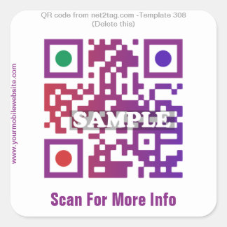 Aangepaste QR-code sticker (QR-code sjabloon #308)