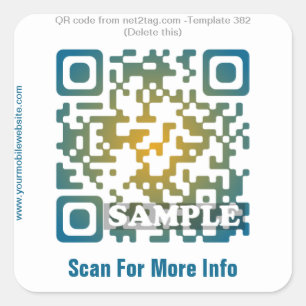 Aangepaste QR-code sticker (QR-code sjabloon #382)
