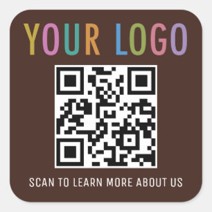 Aangepaste QR-code stickers met logo chocoladebrui
