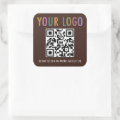 Aangepaste QR-code stickers met logo chocoladebrui (Tas)