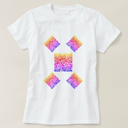 Aangepaste QR Code T-shirt met je grappige scan in (Design voorkant)