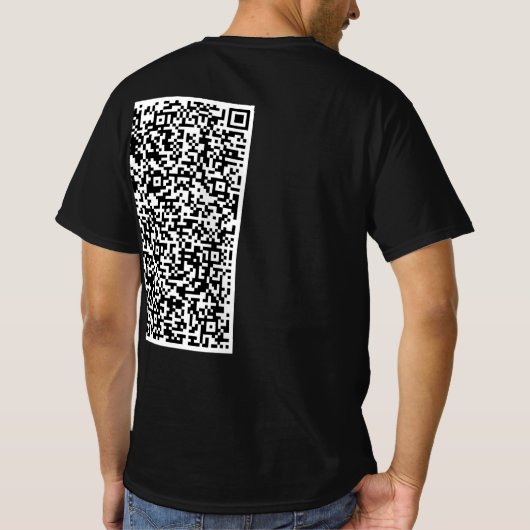 Aangepaste QR-code T-shirt voorbeeld (Achterkant)