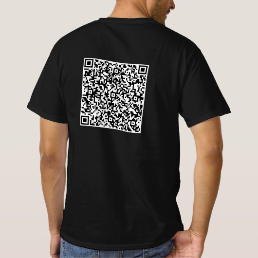 Aangepaste QR-code T-shirt Voorbeeld (Achterkant)